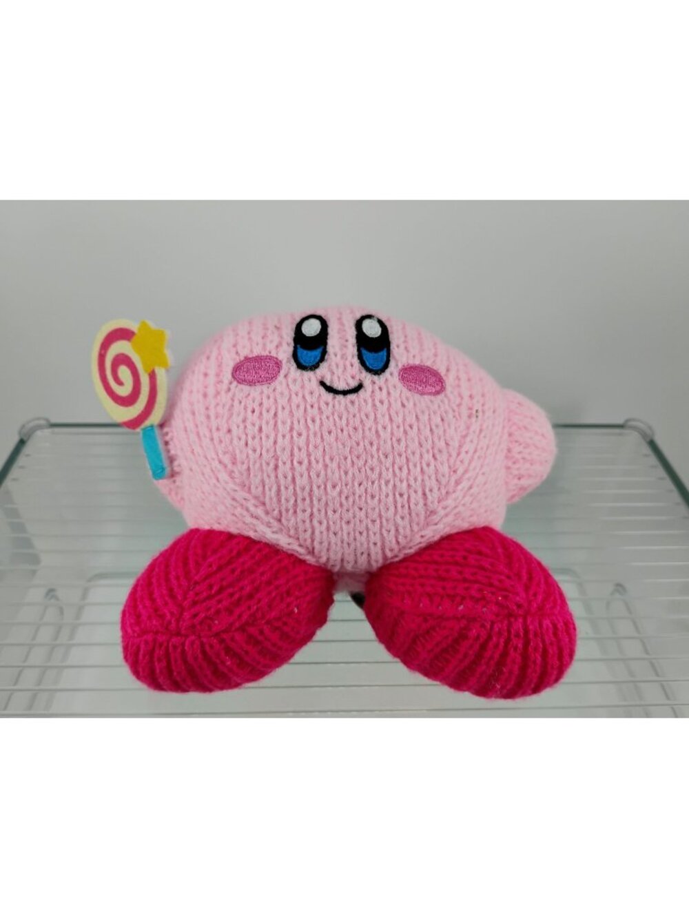 Knitted Pink Kirby Plush With Lollipop By Tomy New With Tags